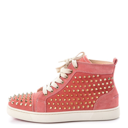 Christian Louboutin Suede Louis Spikes Flat Sneakers 40 Cameo Rose Gold 1 of 10