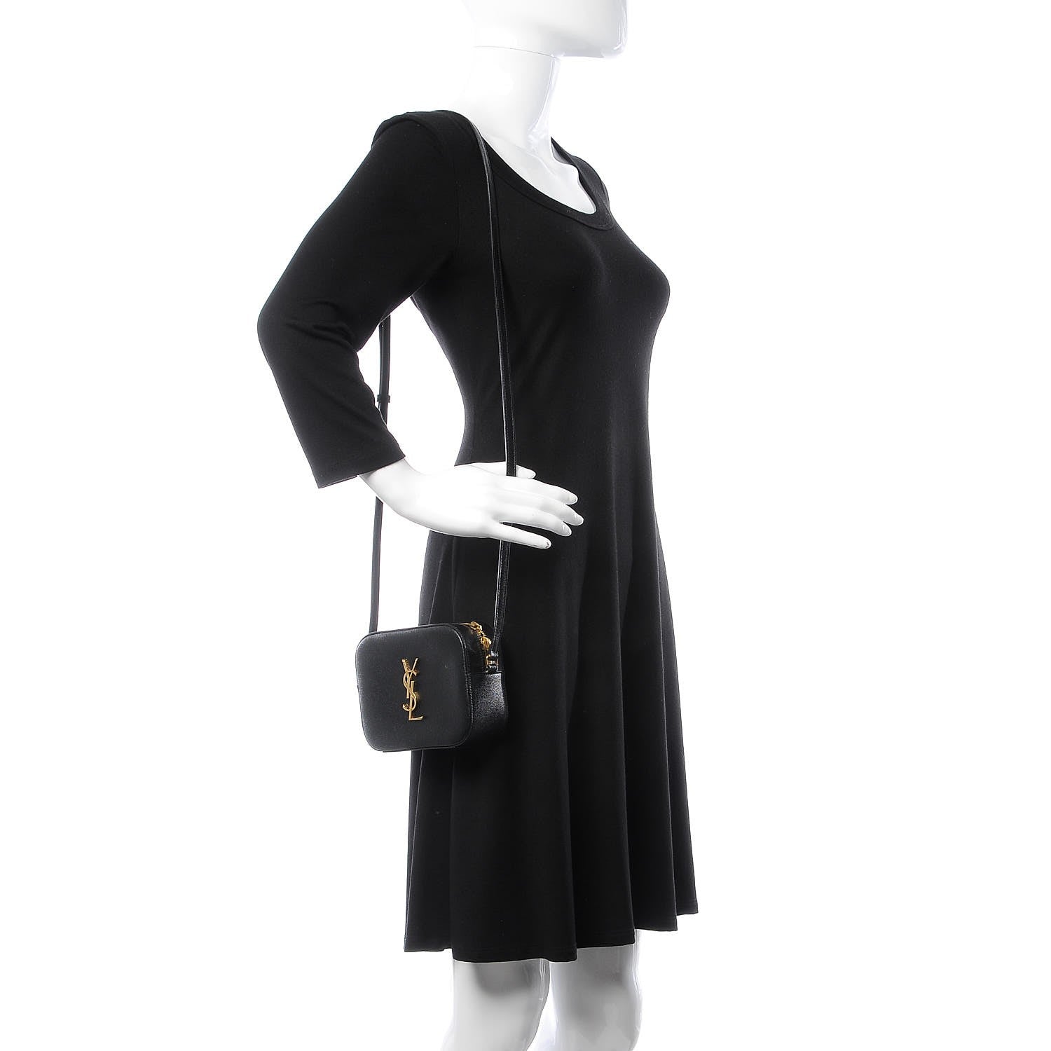 Saint Laurent Grain De Poudre Small Classic Monogram Camera Bag Black 2 of 9