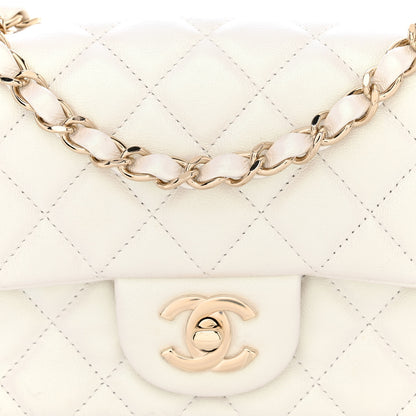 Chanel Iridescent Calfskin Quilted Mini Rectangular Flap White 8 of 11
