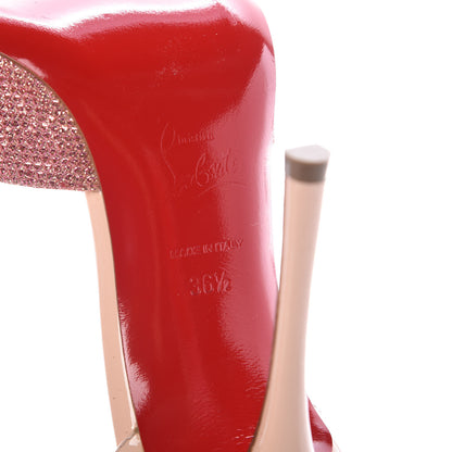 Christian Louboutin Glitter Fabric Patent Dollyla 100 Pumps 36.5 Poudre 7 of 8