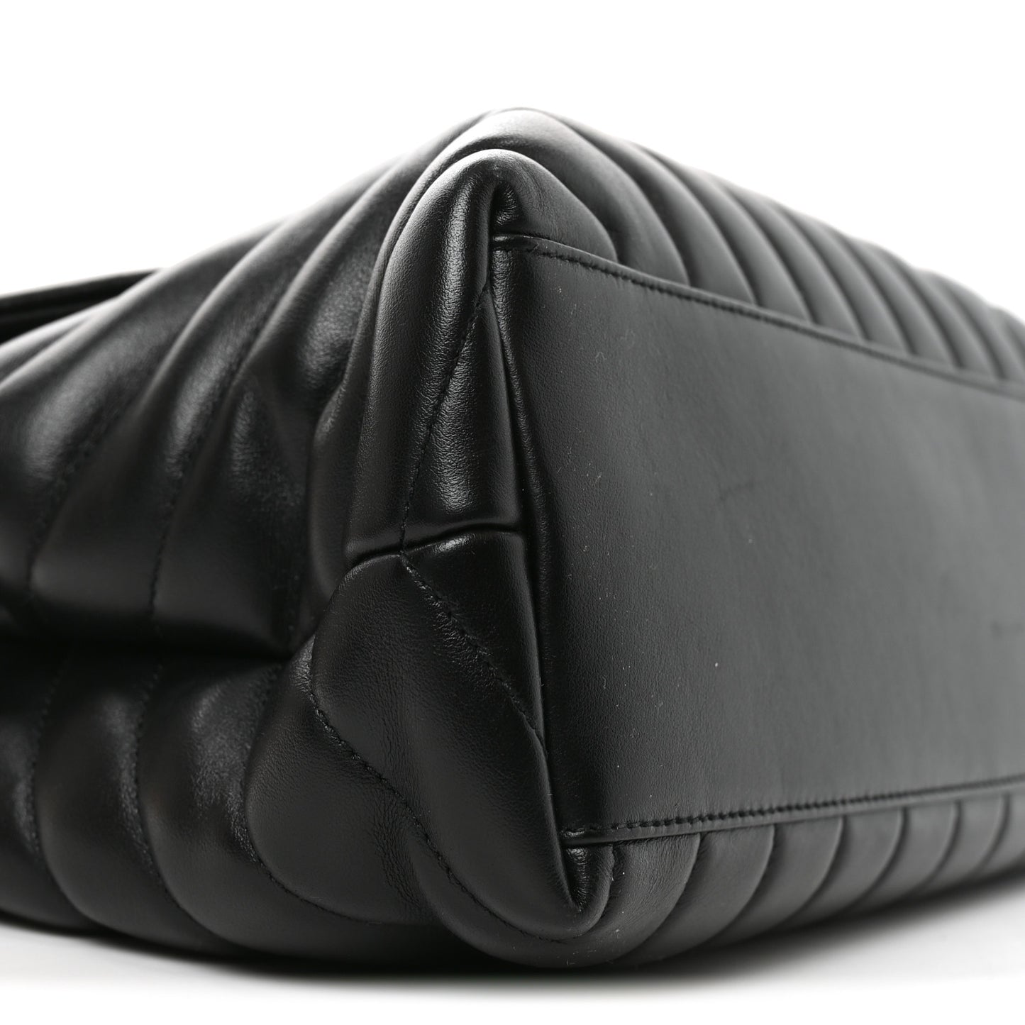 Calfskin Y Quilted Monogram Monochrome Medium Loulou Chain Satchel Black