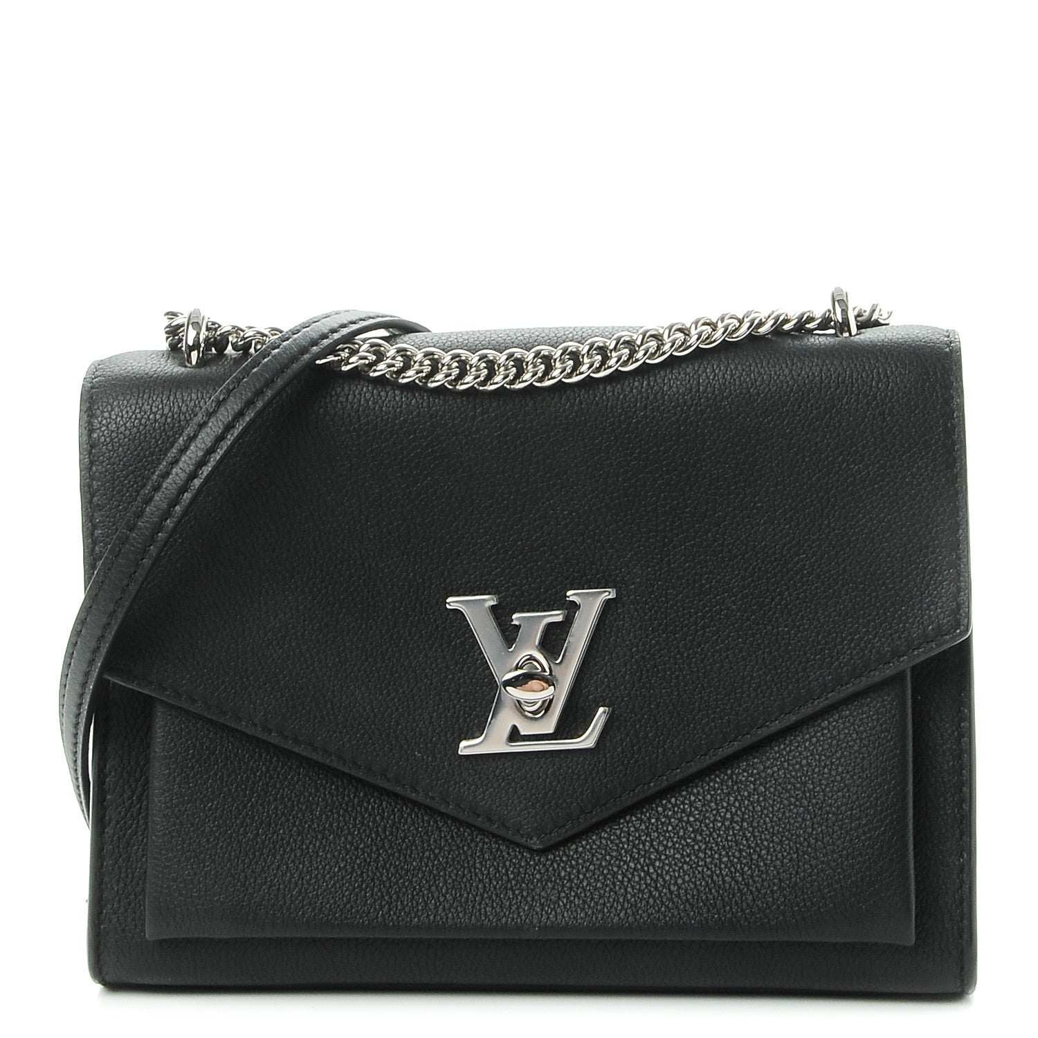 Louis Vuitton Soft Calfskin My Lockme Chain Bag BB Black 1 of 8