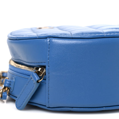 Chanel Lambskin Quilted Round Clutch With Chain Blue 9 of 10
