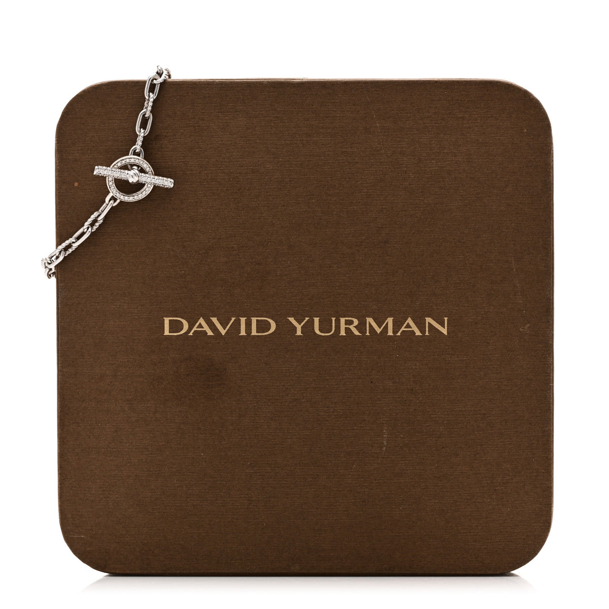 David Yurman Sterling Silver Diamond DY Madison Pave Toggle Chain Bracelet 4 of 4