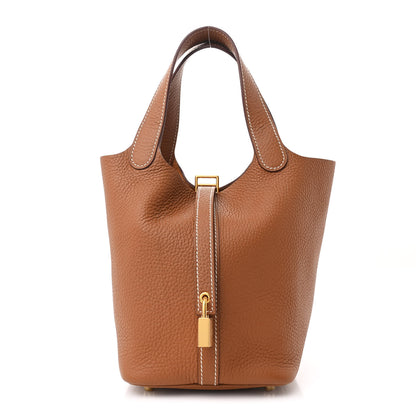 Hermes Taurillon Clemence Picotin Lock 18 PM Gold 1 of 11