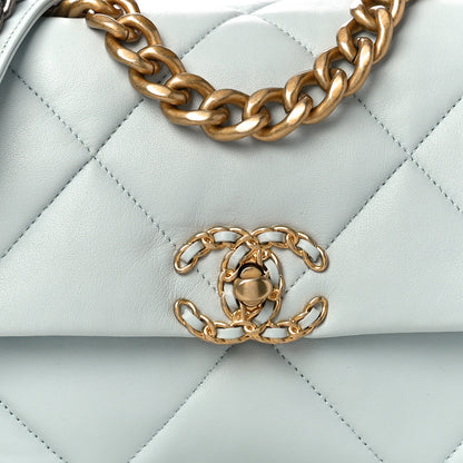 Chanel Lambskin Quilted Medium Chanel 19 Flap Light Blue 8 of 11
