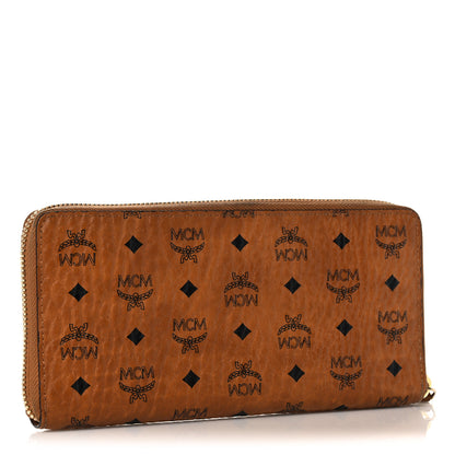 MCM Visetos Large Zip Around Wallet Cognac 3 of 14
