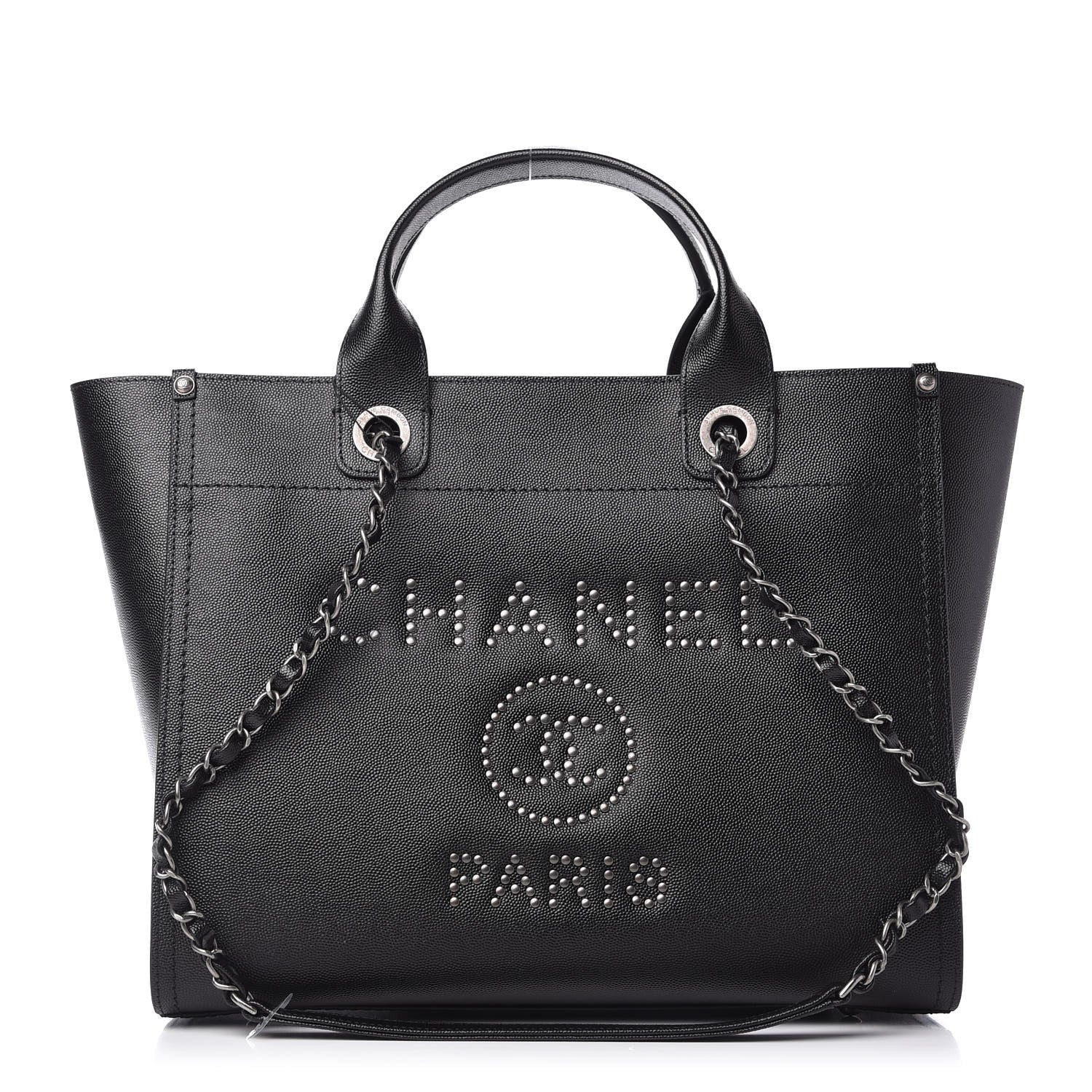 Chanel Caviar Small Studded Deauville Tote Black 1 of 10
