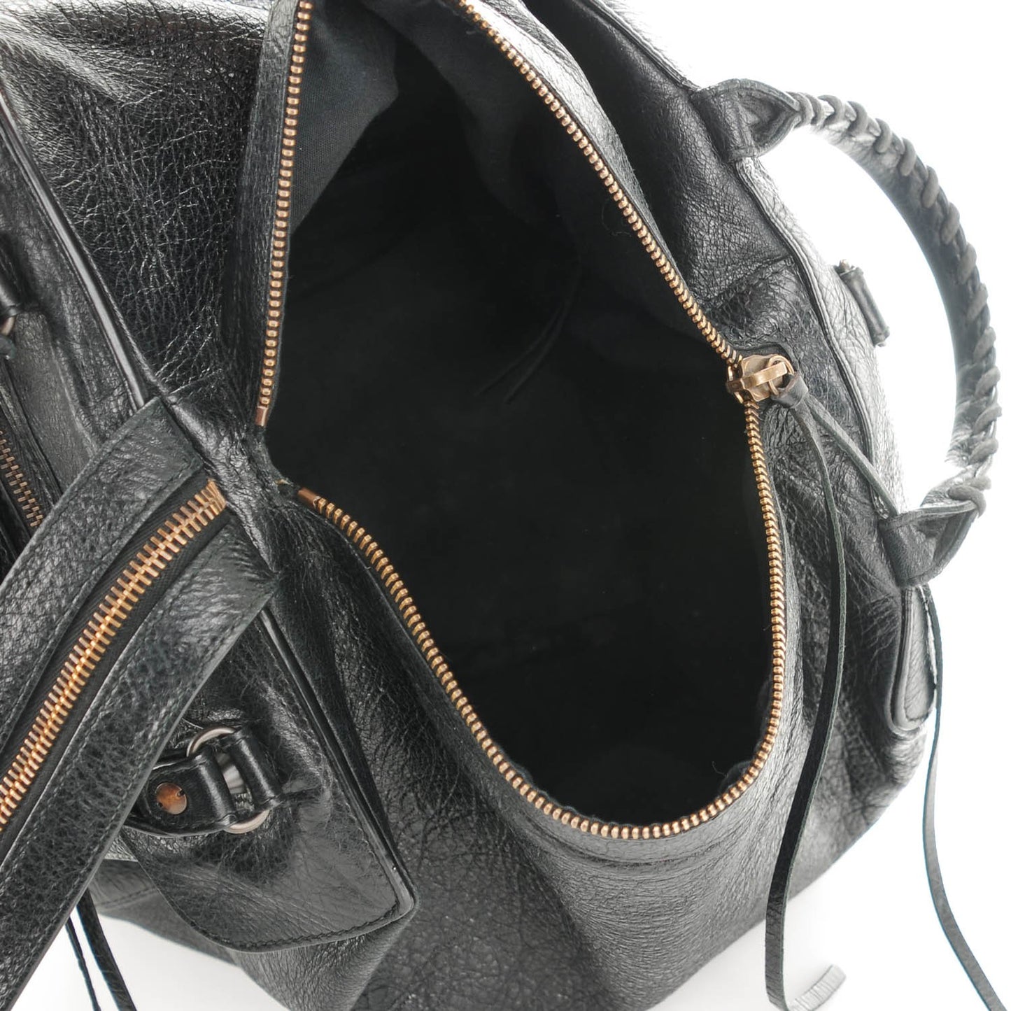 Agneau Classic Hardware Zip Traveler Backpack Black