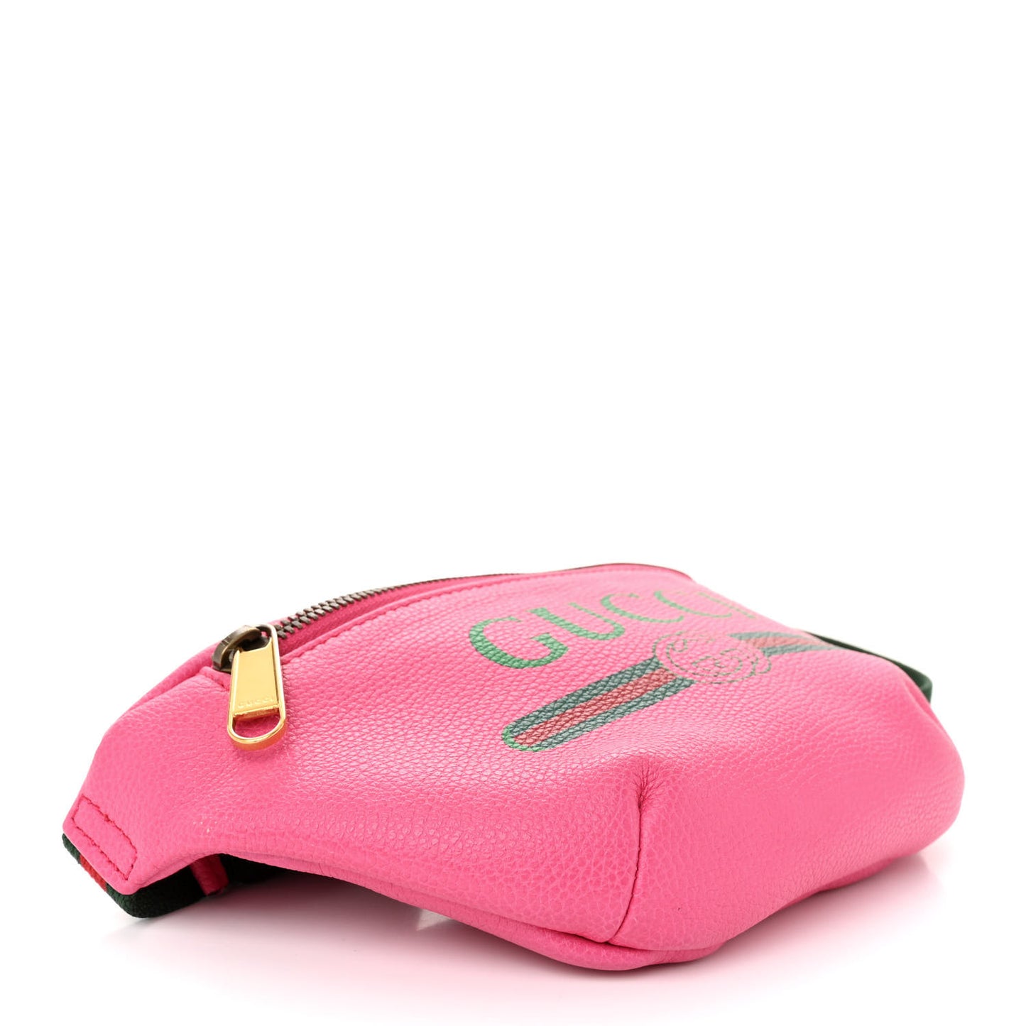 Grained Calfskin Small Logo Belt Bag Box Pink Green