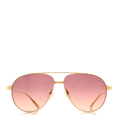Cartier Santos Aviator Sunglasses CT0298S Gold 2 of 8