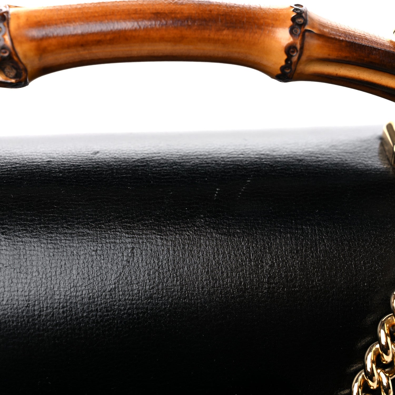Gucci Calfskin Small Padlock Bamboo Shoulder Bag Black 13 of 13