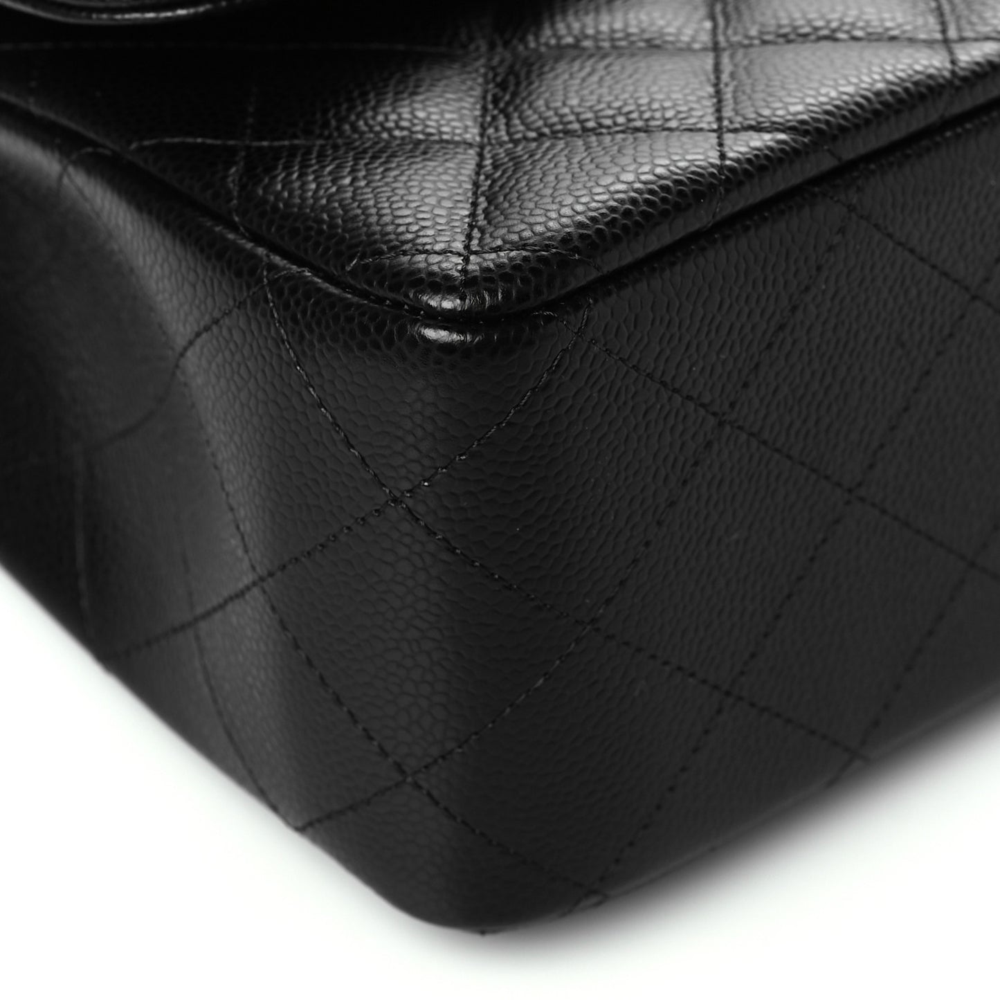 Caviar Quilted Jumbo Double Flap Black