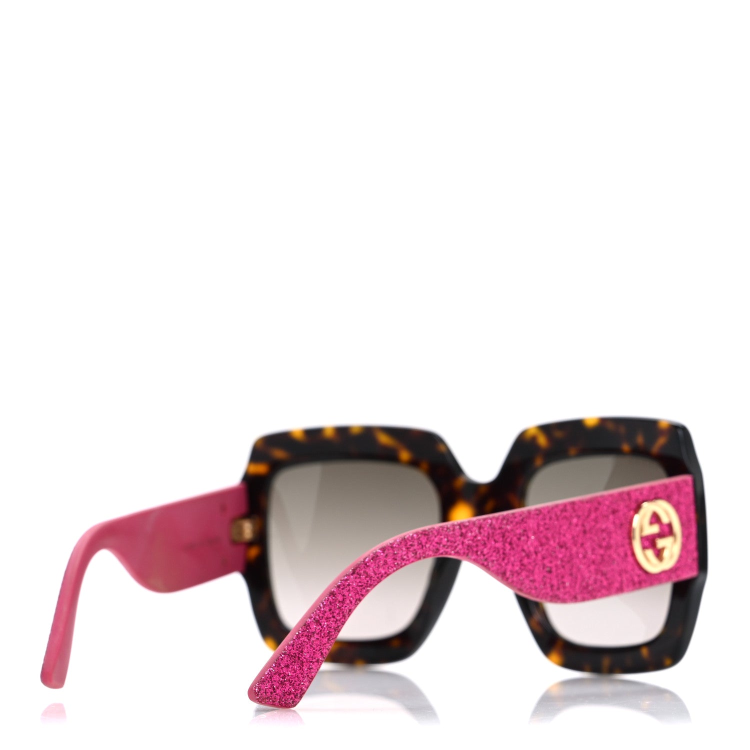 Gucci Square Frame GG0102S Sunglasses Glitter Pink Multi 4 of 8