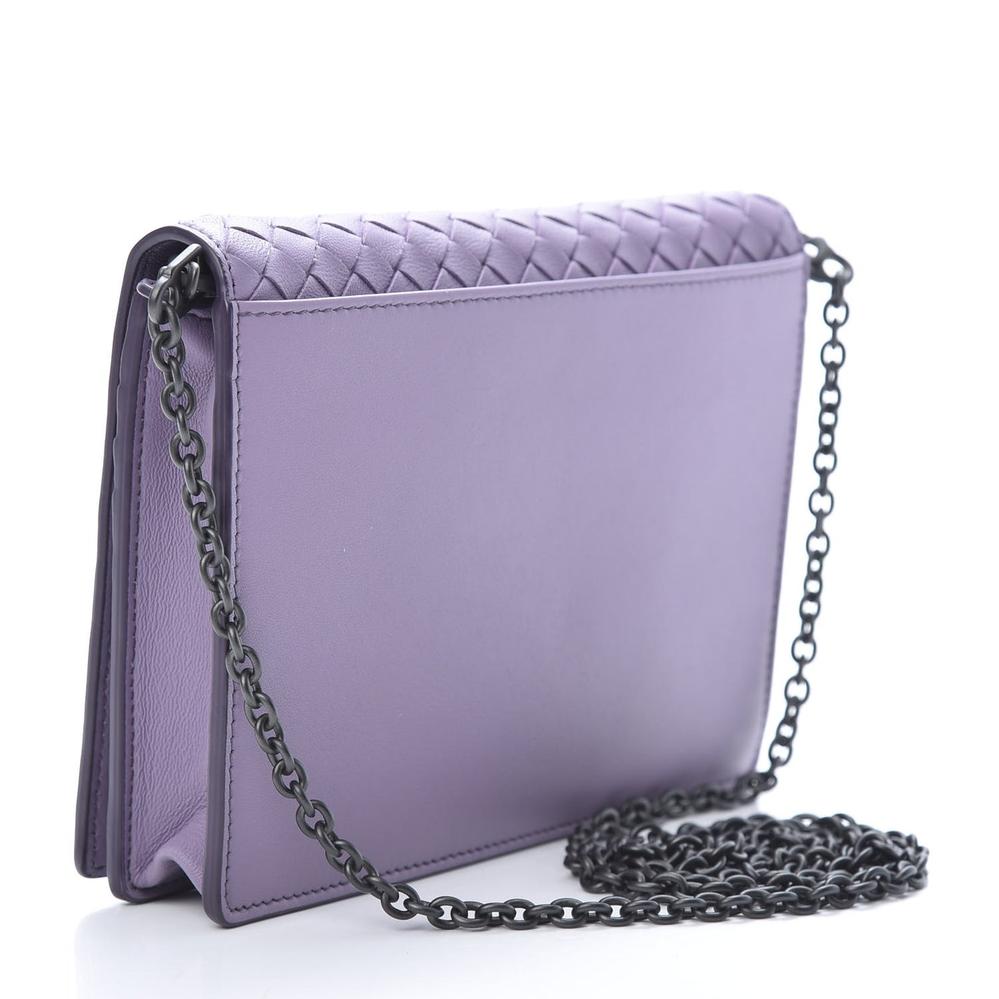 Nappa Ayers Intrecciato Butterfly Chain Wallet Lilac