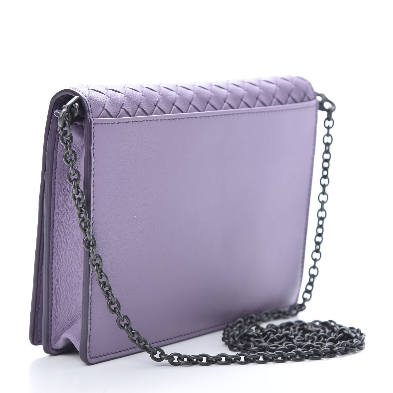 Bottega Veneta Nappa Ayers Intrecciato Butterfly Chain Wallet Lilac 3 of 10