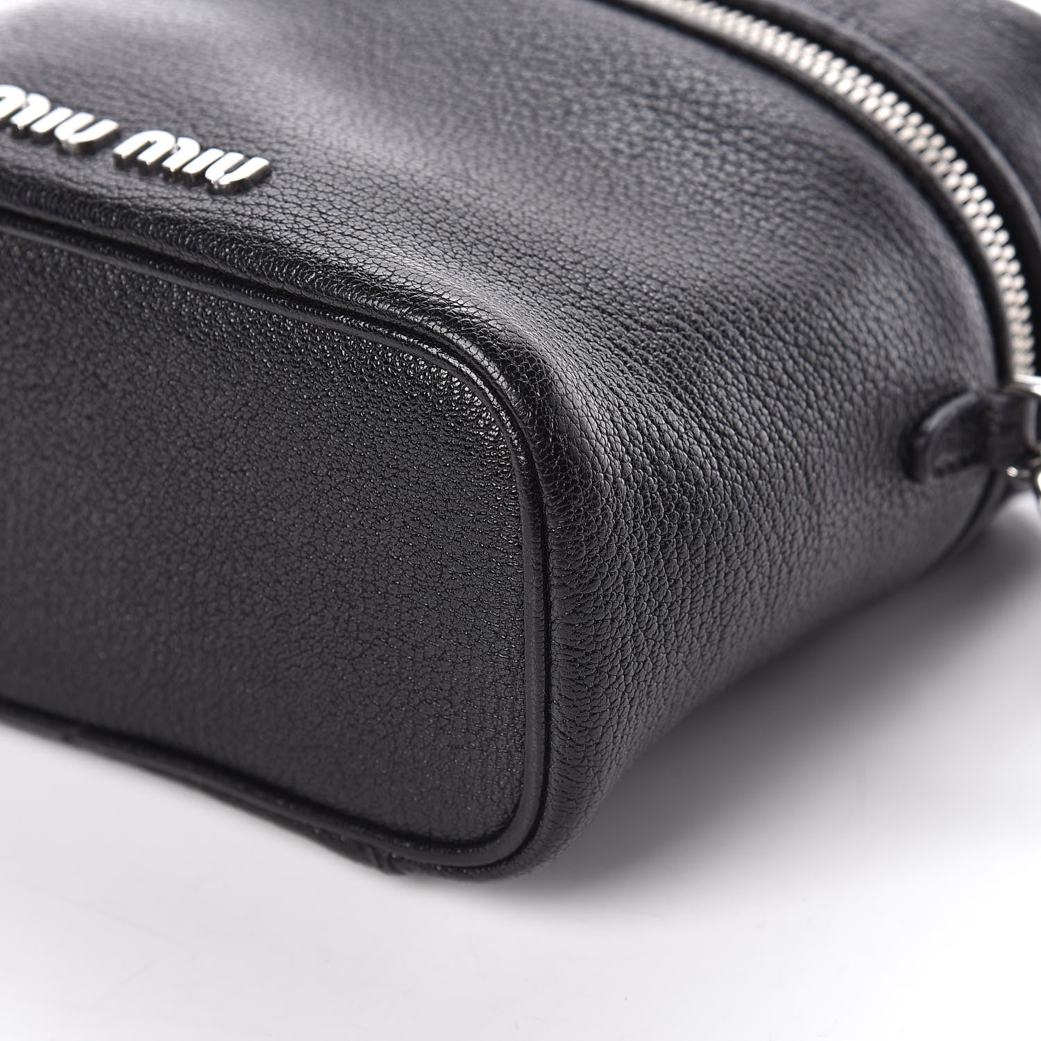 Miu Miu Goatskin Madras Bucket Bag Black 5 of 9
