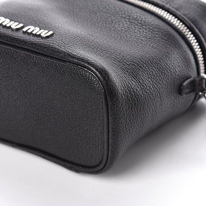 Miu Miu Goatskin Madras Bucket Bag Black 5 of 9