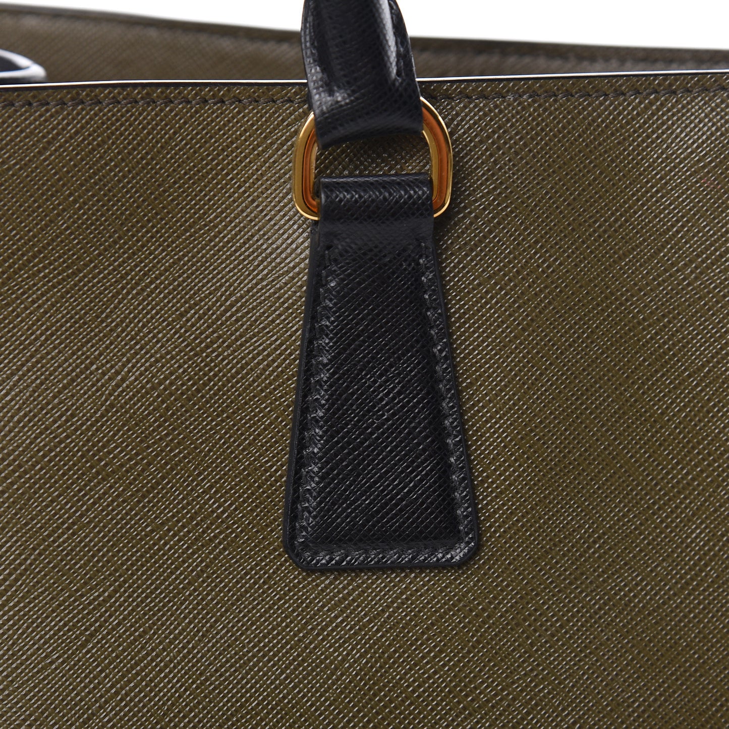 Saffiano Lux Bi-Color Medium Tote Militare Black