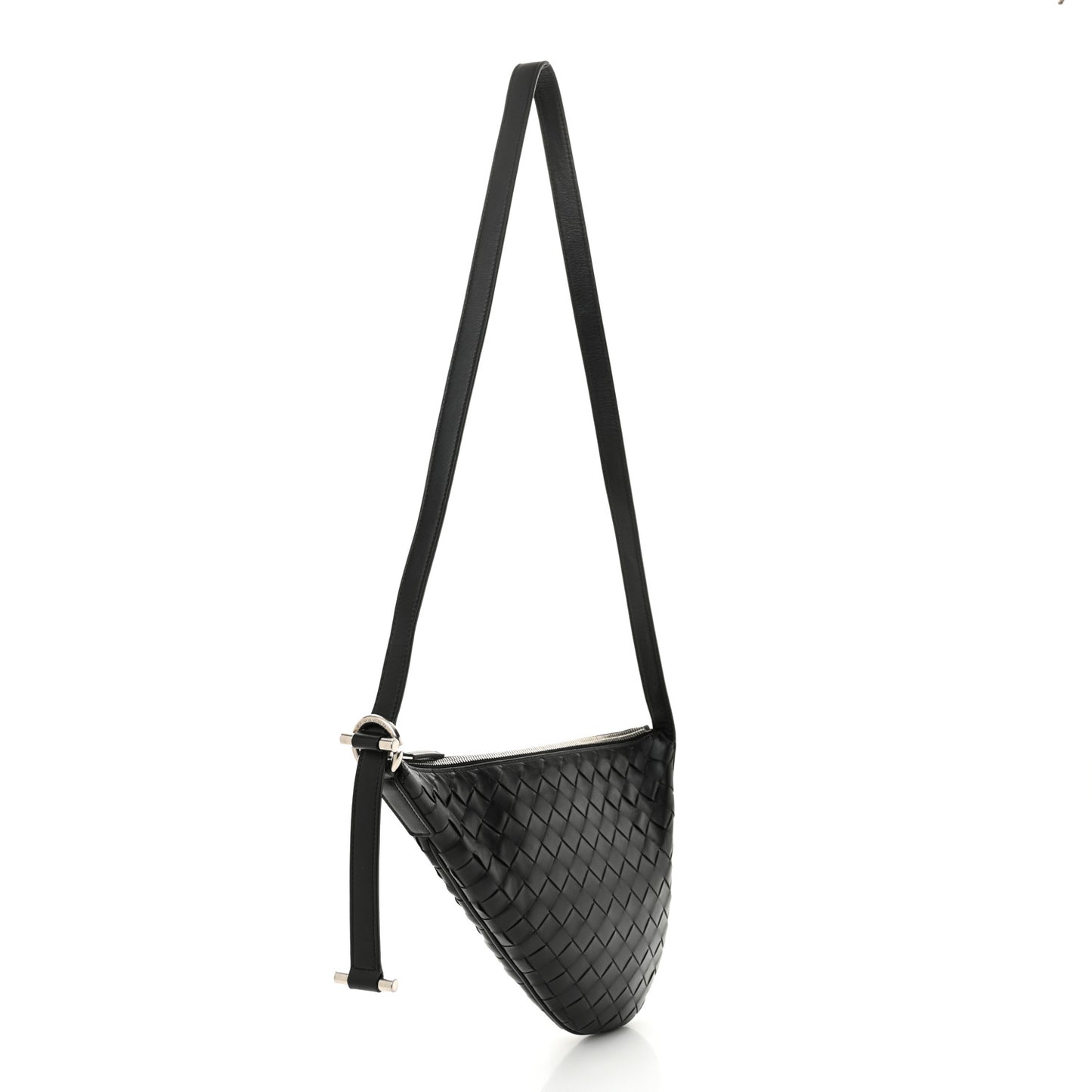Calfskin Intrecciato Small Virgule Black