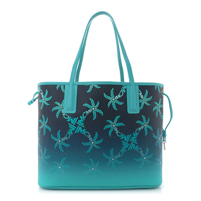 MCM Calfskin Medium Studded Palms Liz Shopper Tote Blue 1 of 10