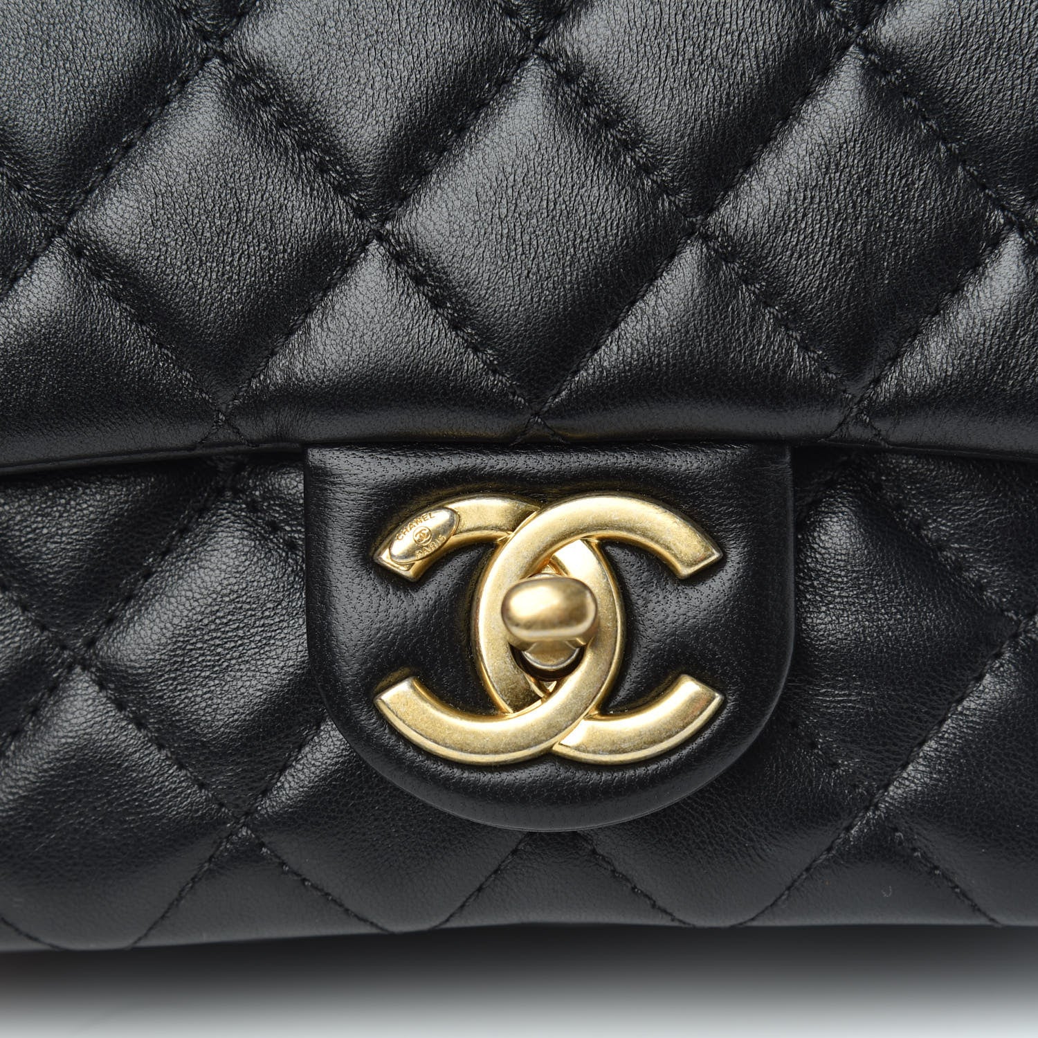 Chanel Lambskin Resin Quilted Mini Pearl Samba Square Flap Black 10 of 11