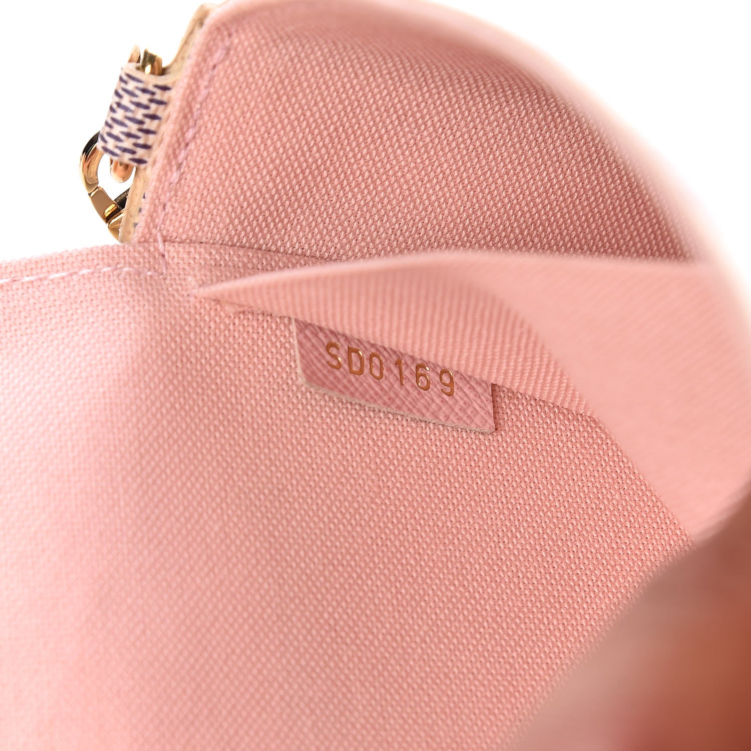Louis Vuitton Damier Azur Pochette Felicie Chain Wallet Rose Ballerine 7 of 11