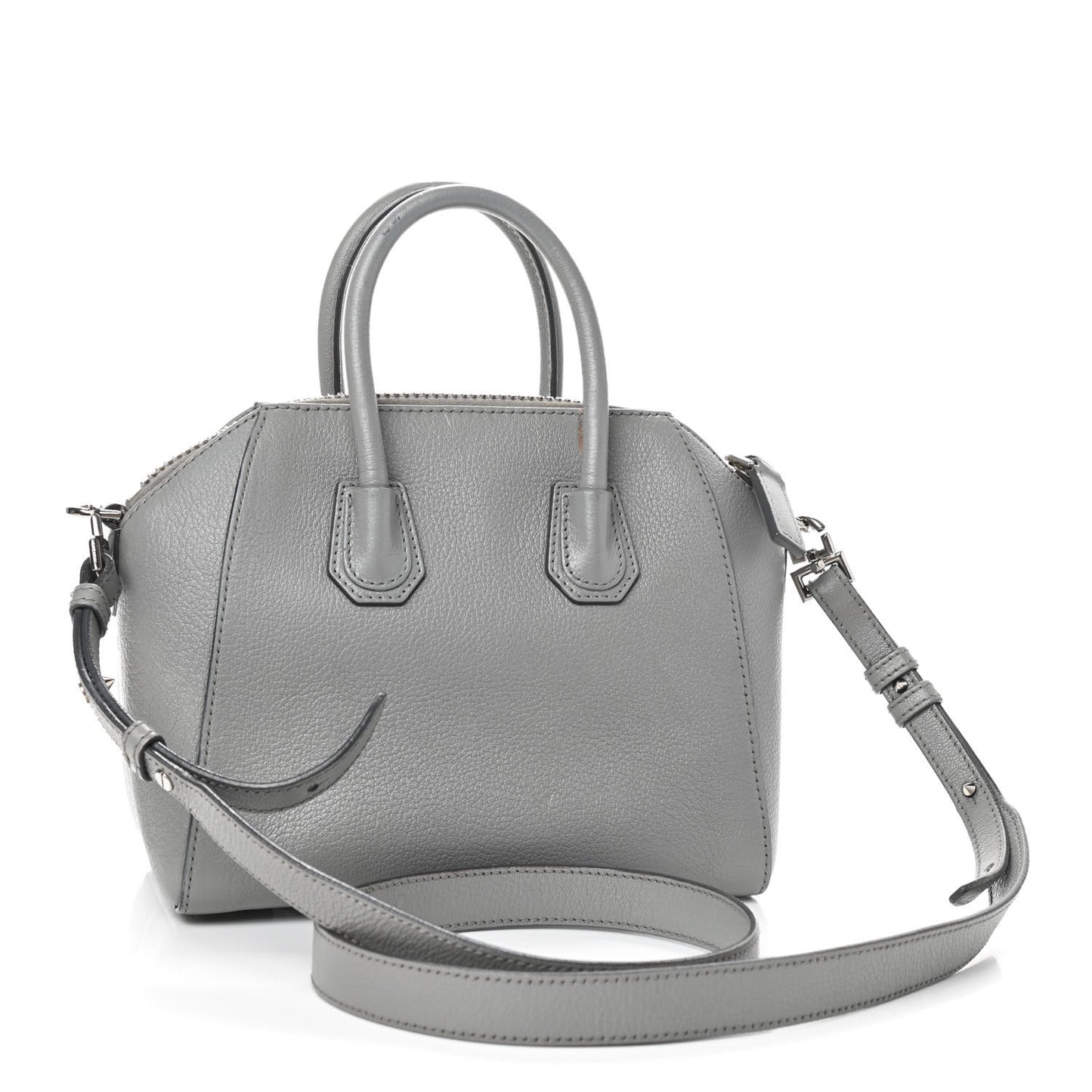 Sugar Goatskin Mini Antigona Pearl Grey
