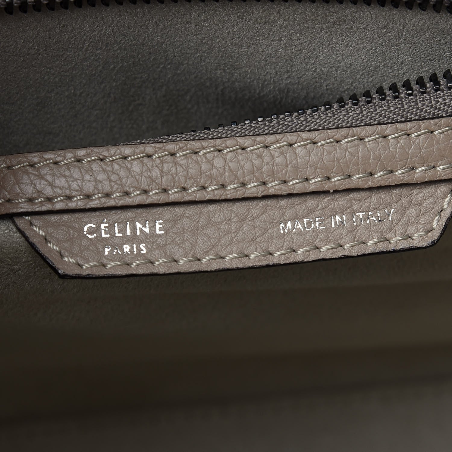 Celine Drummed Calfskin Micro Luggage Dune 6 of 10
