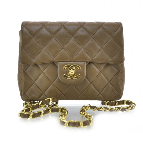 Chanel Lambskin Quilted Mini Flap Brown 1 of 10