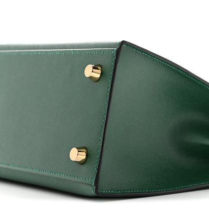 Hermes Madame Calfskin Shiny Alligator Kelly Sellier Touch 25 Vert Moyen 9 of 10