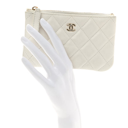 Chanel Caviar Quilted Small Cosmetic Case White 2 of 7