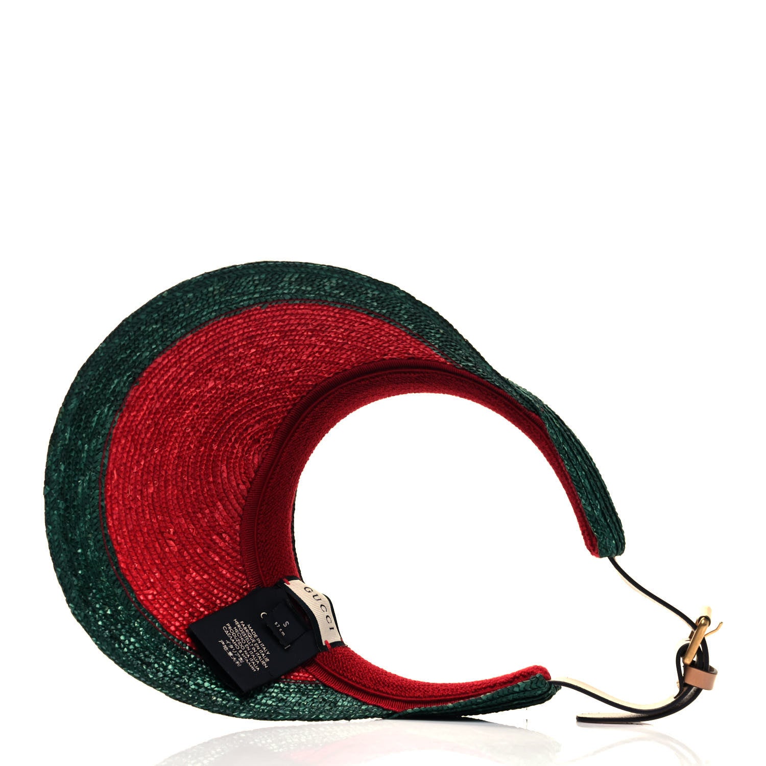 Gucci Raffia Web Visor S Green Red 5 of 6