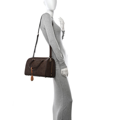 MCM Calfskin Ottomar Monogram Medium Essential Boston Bag Chestnut 2 of 9