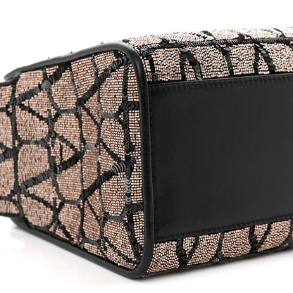 Valentino Garavani Sequins Toile Iconographe Calfskin Beaded Mini Le Troisieme Shopping Bag Black Rose 8 of 11