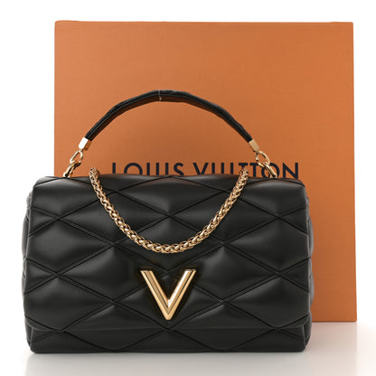 Louis Vuitton Lambskin Malletage Top Handle GO-14 GM Black 14 of 14