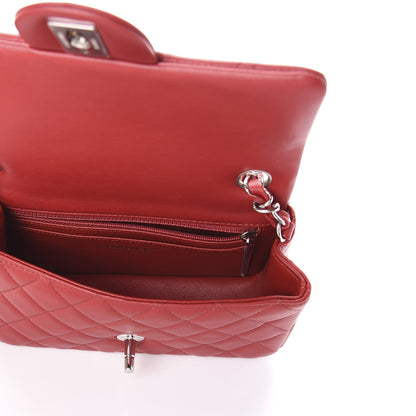 Chanel Lambskin Quilted Mini Rectangular Flap Red 5 of 10