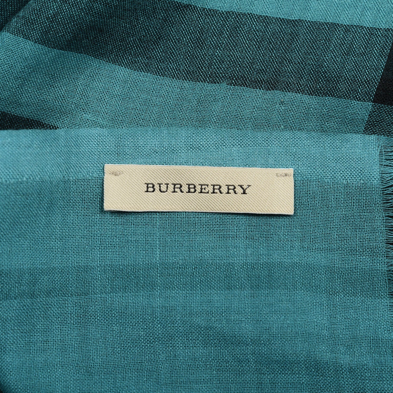 Burberry Wool Silk Gauze Ombre Giant Check Scarf Blue 3 of 6