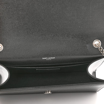 Saint Laurent Grain De Poudre Medium Classic Monogram Kate Satchel Black 5 of 11