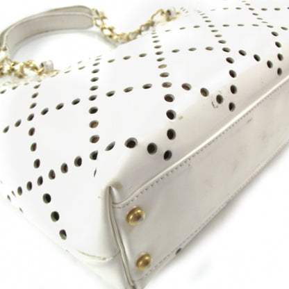 Chanel Patent Perforated Tote White 5 of 13