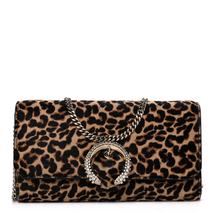Jimmy Choo Ponyhair Mini Madeline Wallet On Chain Leopard Natural 1 of 12