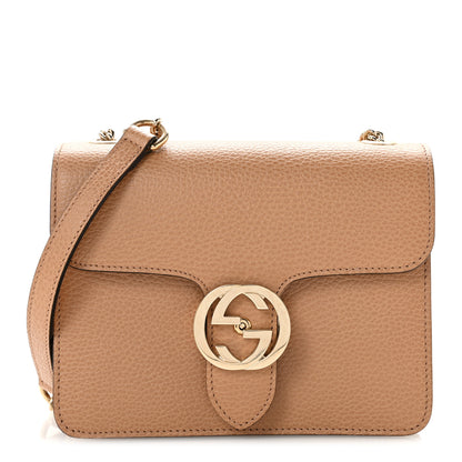 Gucci Dollar Calfskin Small Interlocking G Shoulder Bag Camelia 1 of 12