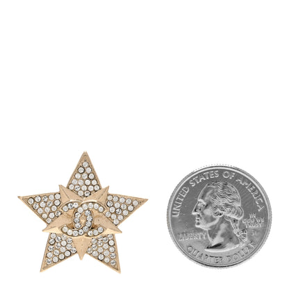Chanel Crystal CC Star Brooch Gold 2 of 4