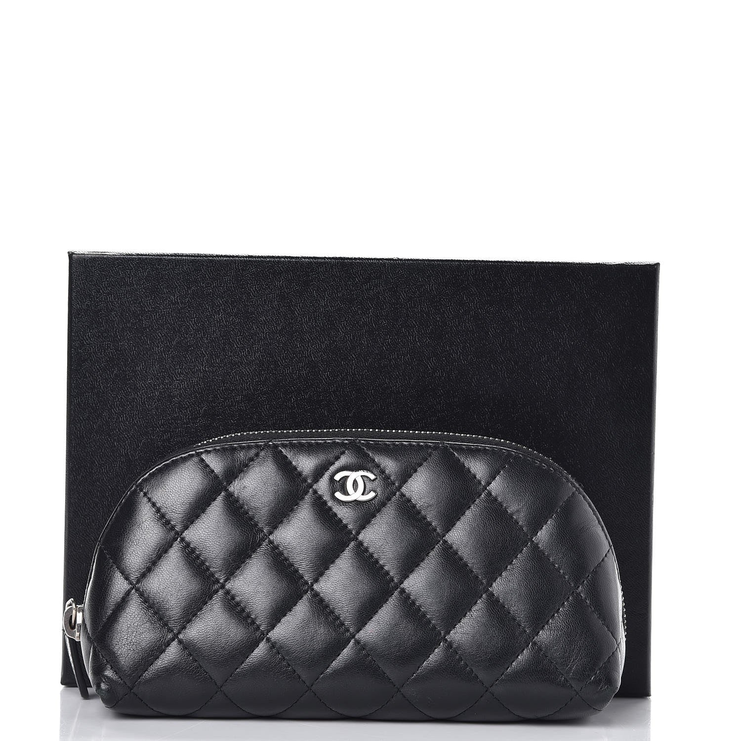 Chanel Lambskin Quilted Cosmetic Case Black 8 of 8