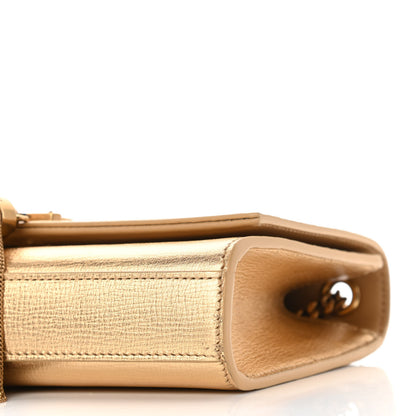 Saint Laurent Metallic Calfskin Small Classic Monogram Kate Tassel Satchel Gold 9 of 9
