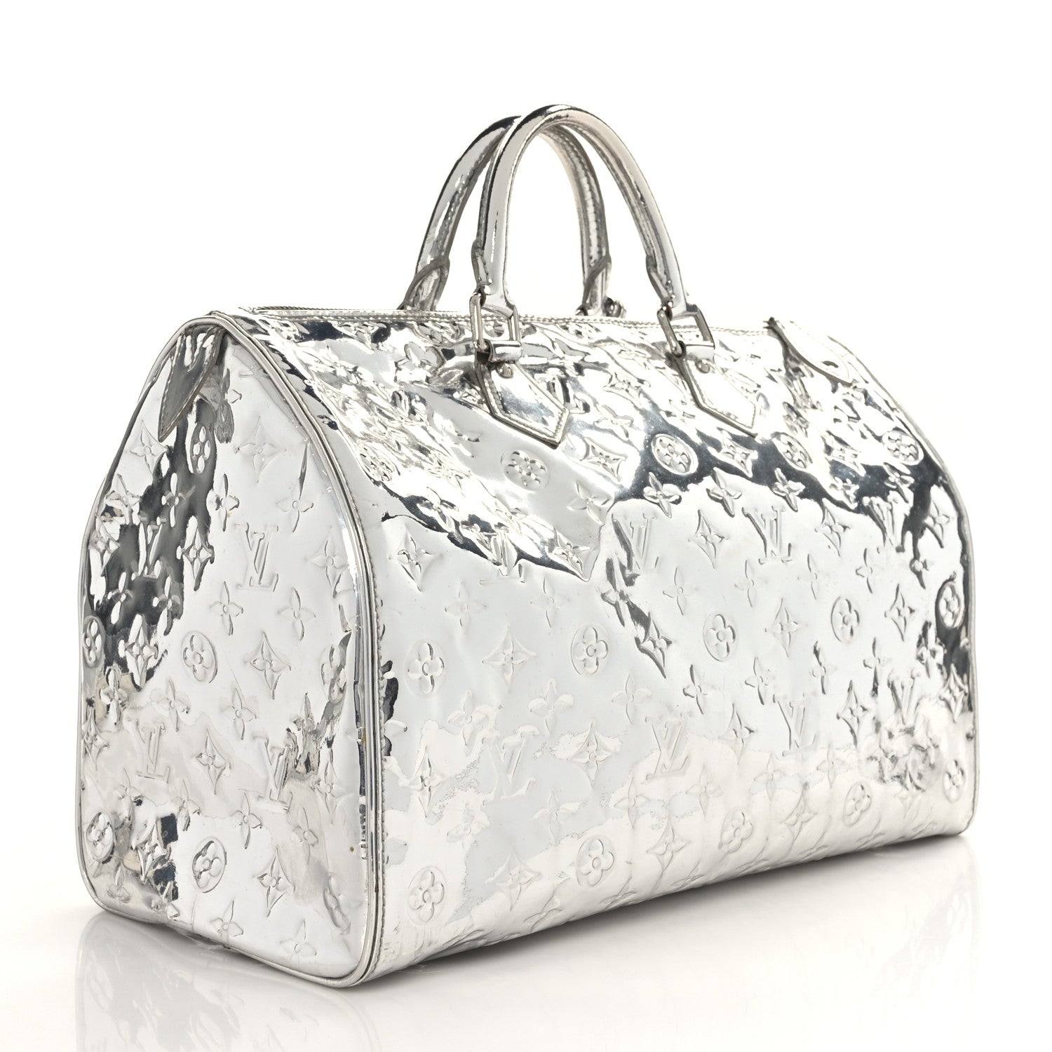 Louis Vuitton Monogram Miroir Speedy 35 Silver 3 of 10