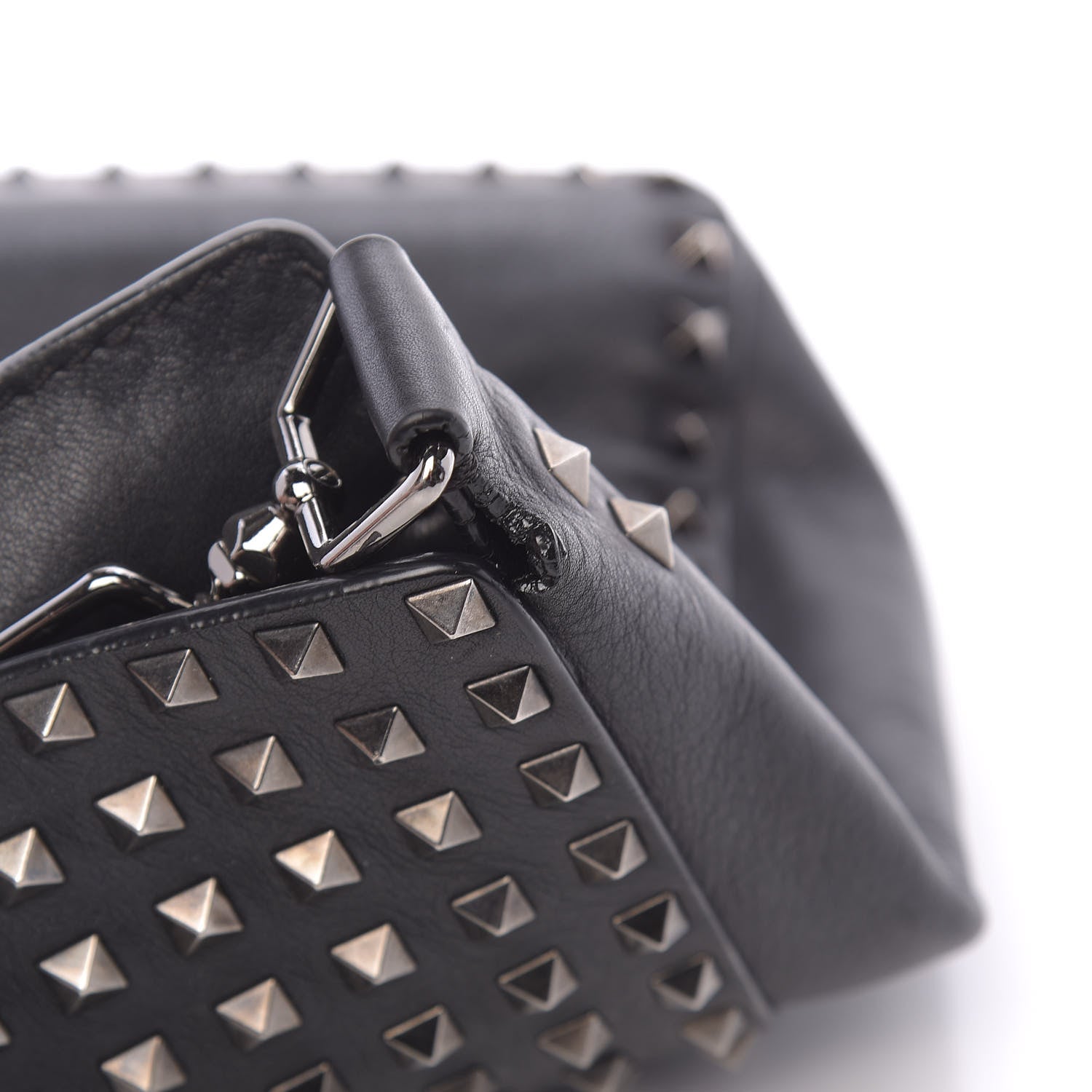 Valentino Garavani Calfskin Large Rockstud All Over Flip-Lock Messenger Bag Black 16 of 20