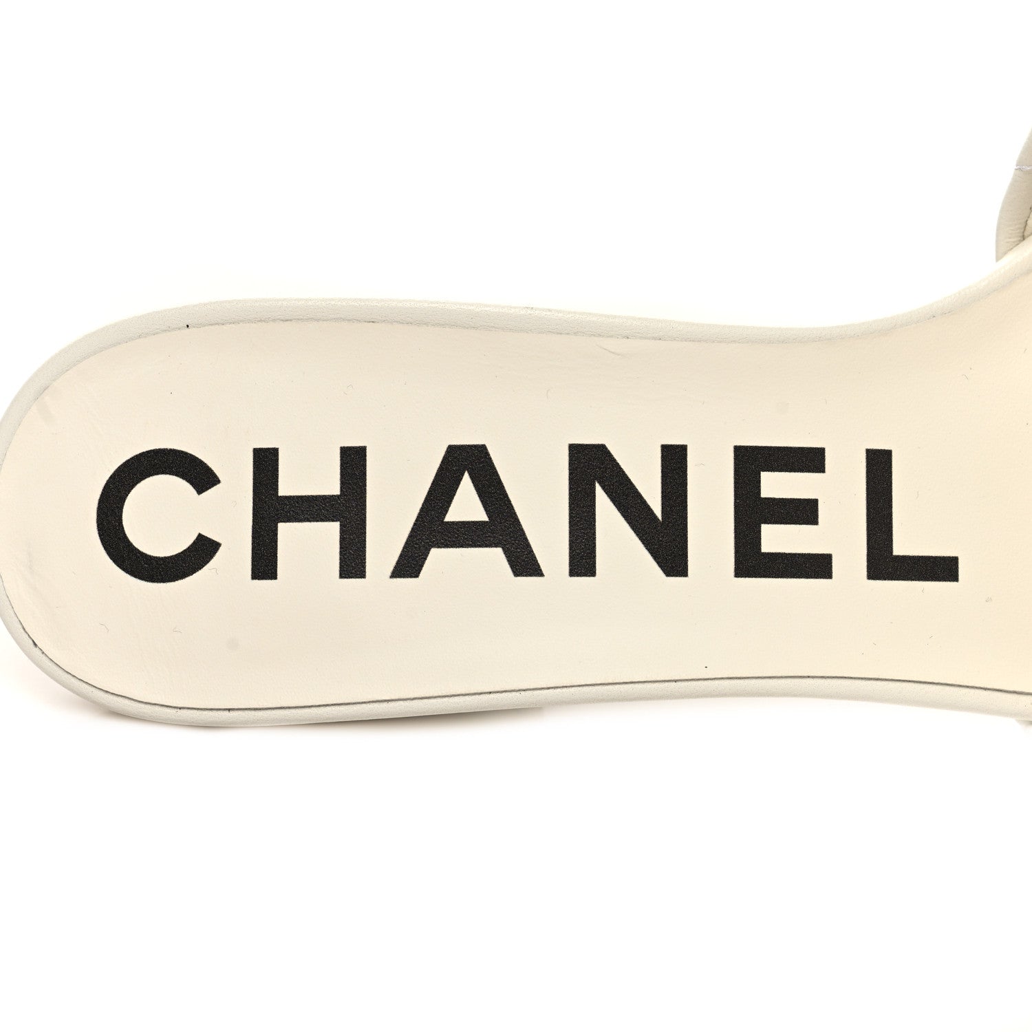 Chanel Lambskin Quilted Textured CC Mules 38 White 7 of 8