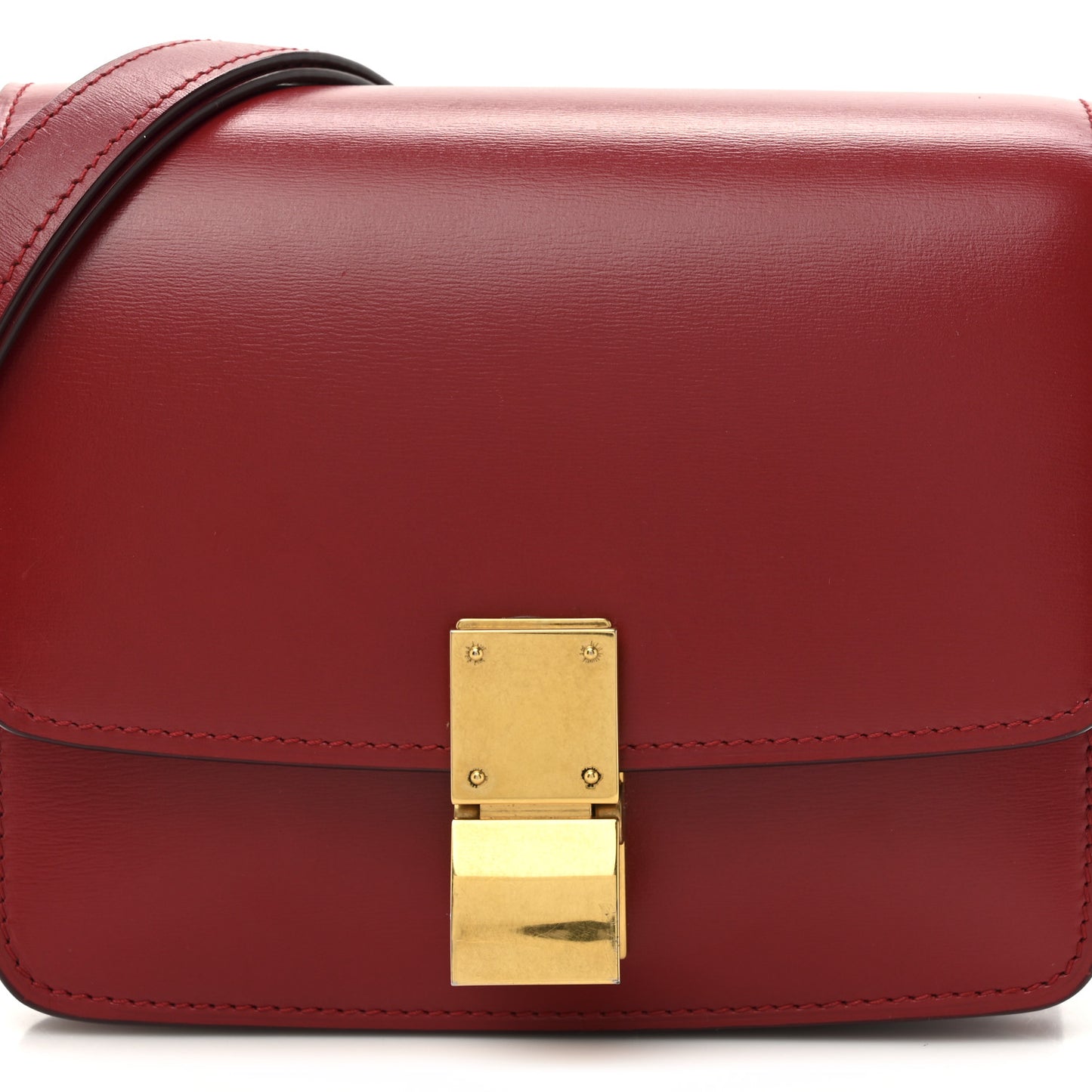 Box Calfskin Small Classic Box Flap Bag Red
