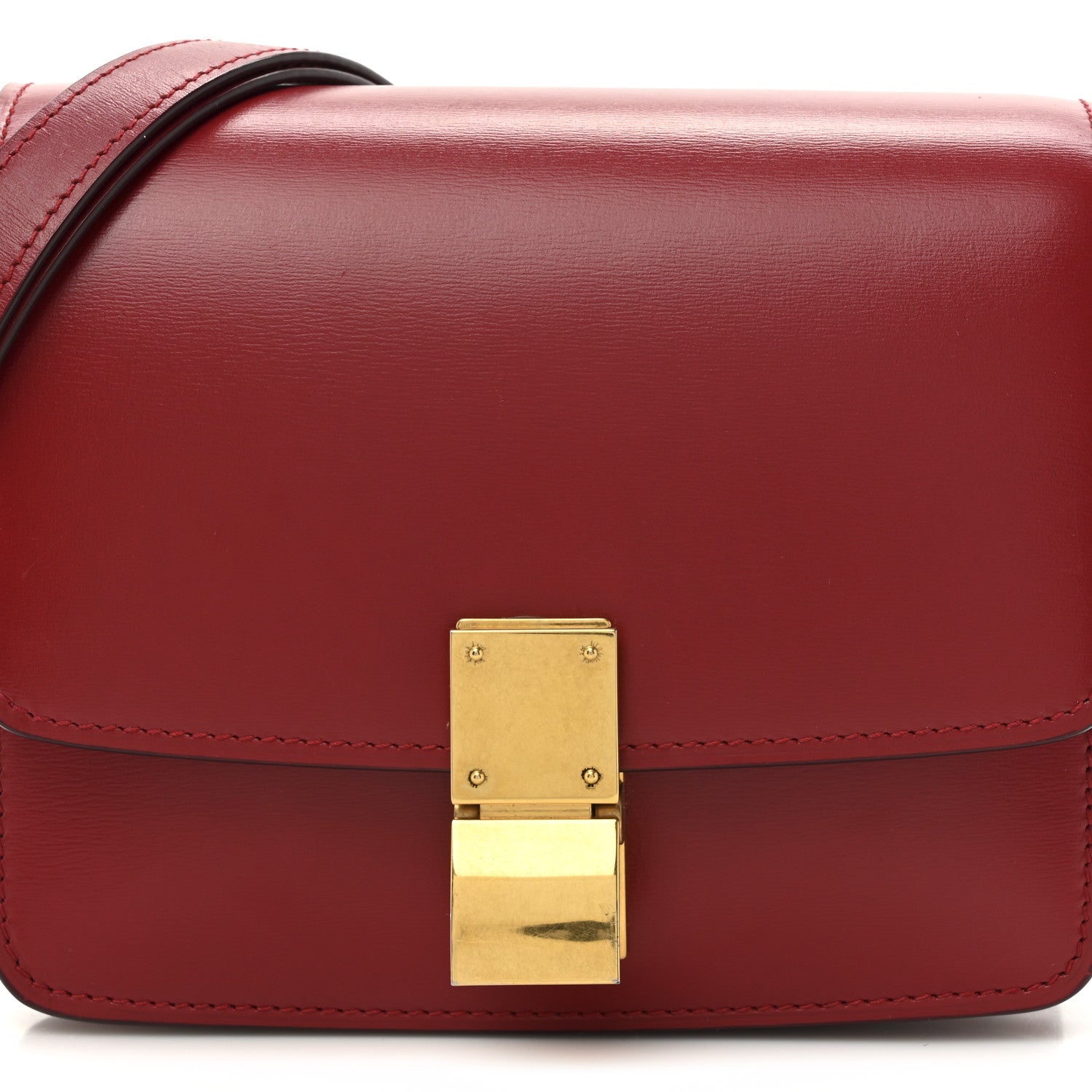 Celine Box Calfskin Small Classic Box Flap Bag Red 9 of 17
